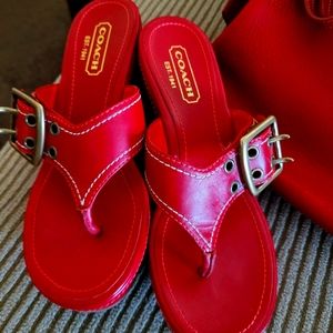 Red Coach sandals